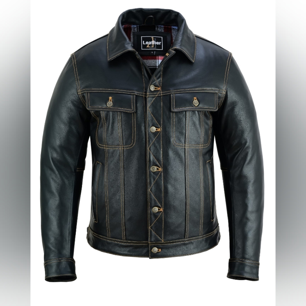 Men Brown Leather Motorcycle Jacket